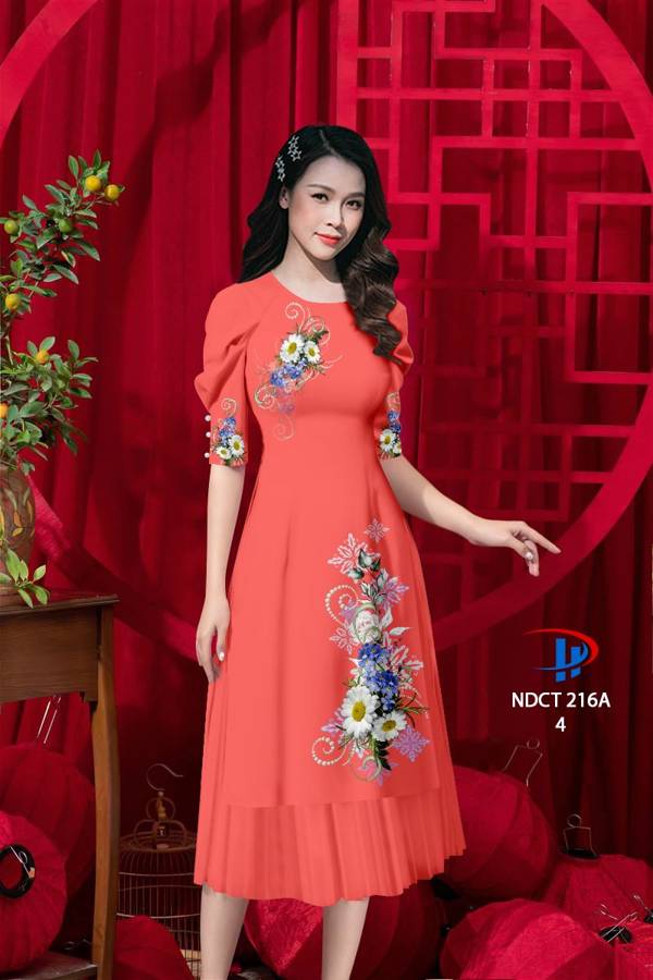 Vải Áo Dài Cách Tân Hoa In 3D AD NDCT216A 8